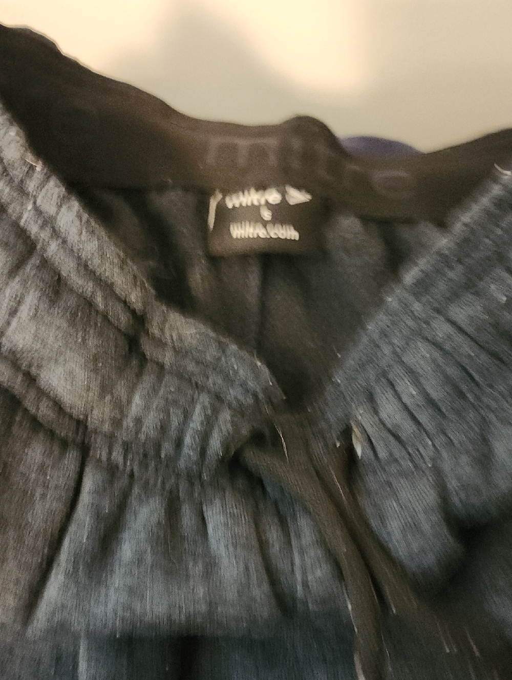 Charcoal Ribbed Knit Athletic Pants  with Drawstring